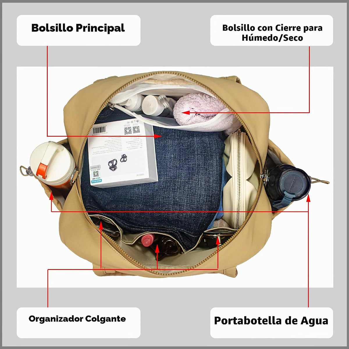 MZTUE Bolso mediano para pañales, bolso de hombro y cruzado para mamá