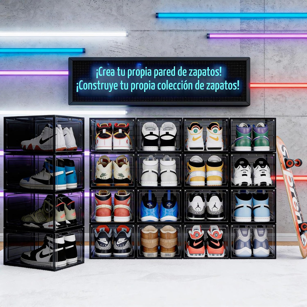 Pinkpum - Caja de almacenamiento para zapatos duros mejorada, paque...
