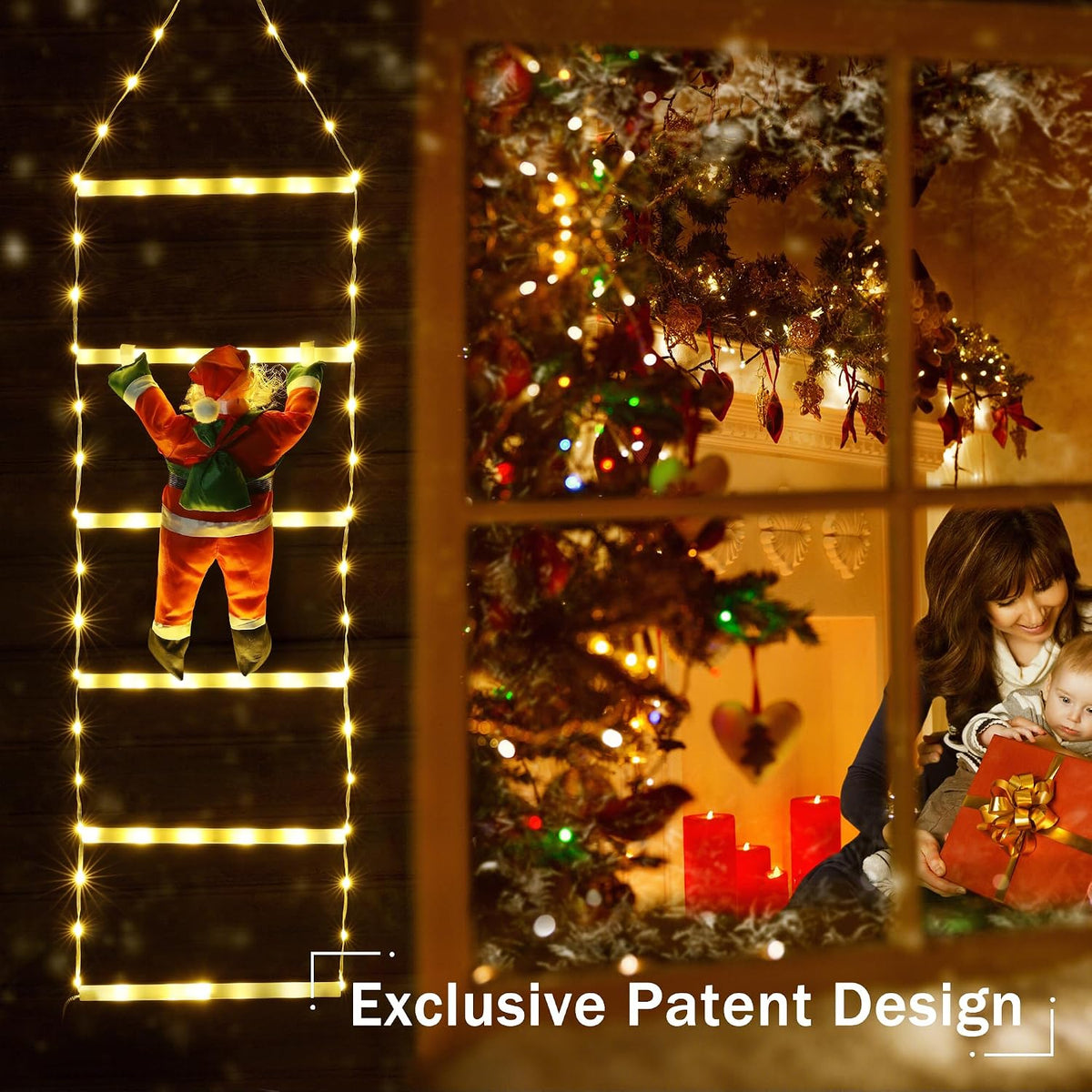 Toodour Luz LED de Navidad, luces decorativas de escalera de Navida...