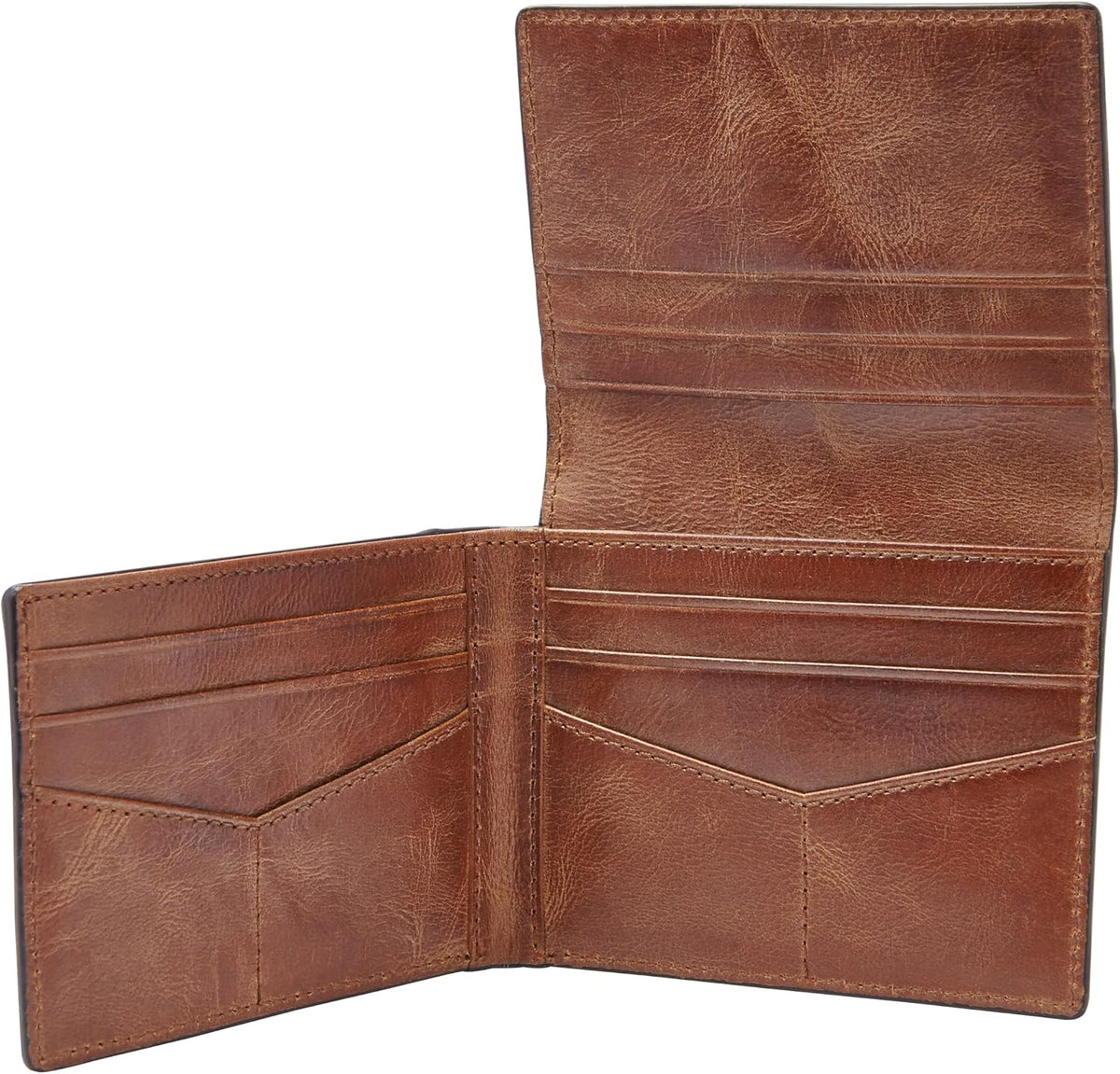 Fossil Billetera para hombre, Derrick de piel con bloqueo RFID, tri...
