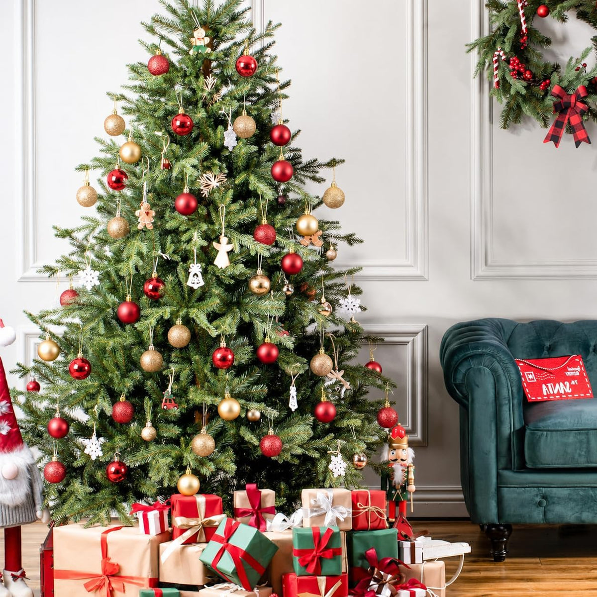 Adornos de bola de Navidad de 30 quilates, decoración de árbol de N...