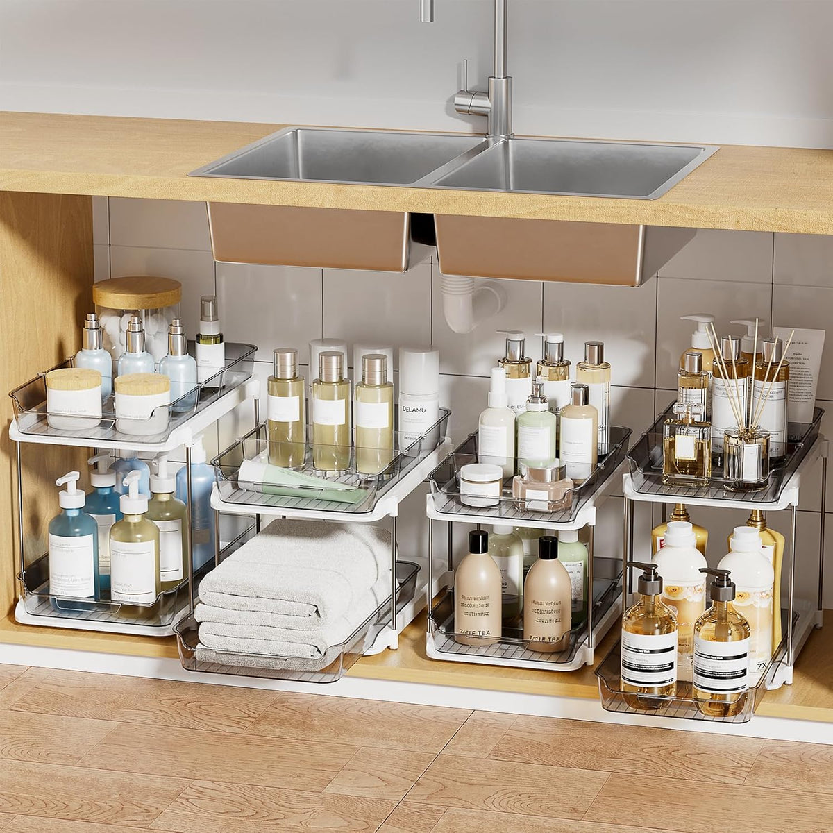 Delamu Organizadores y Almacenamiento Multiusos para Baño Debajo de...