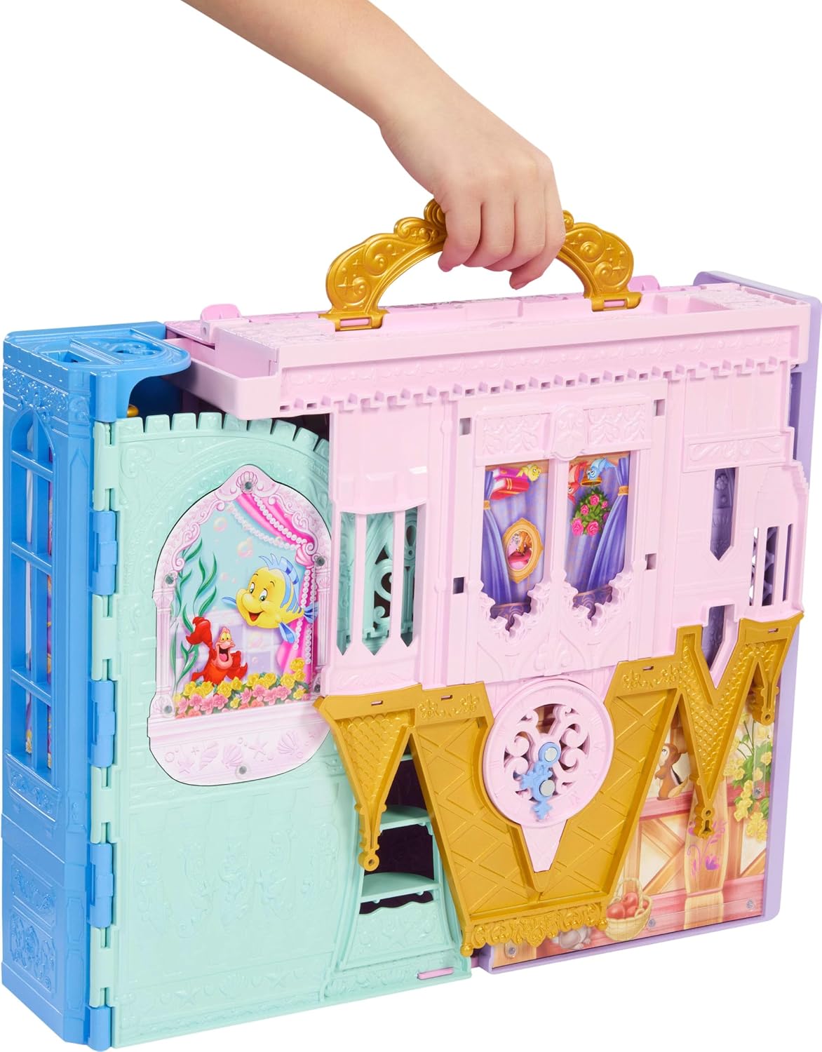 Juego portátil de castillo de princesa Disney de Mattel para cerrar...