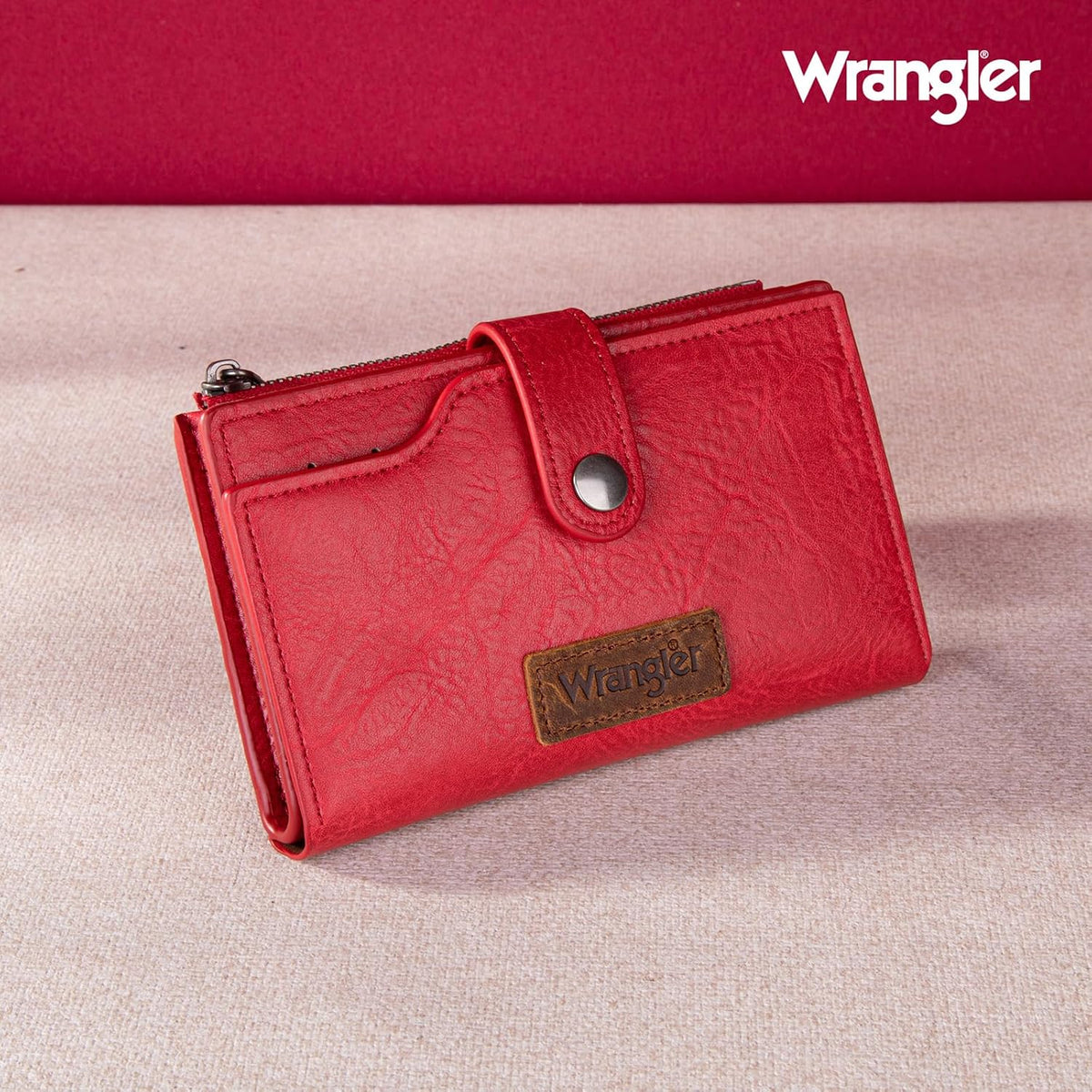 Wrangler - Billetera para mujer con tarjetero plegable, cierre y ve...