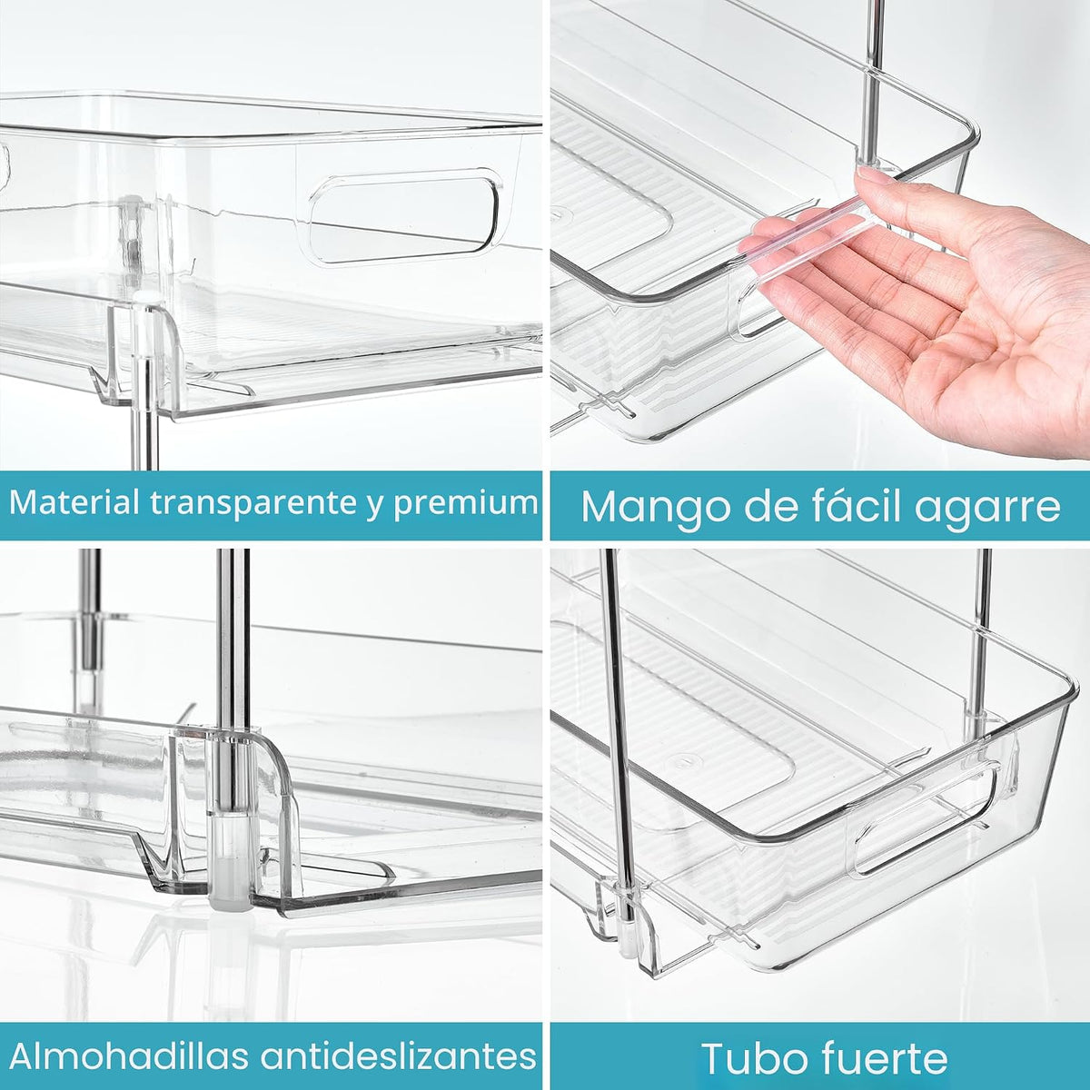 Vtopmart - Paquete de 2 organizadores extraíbles para debajo del fr...