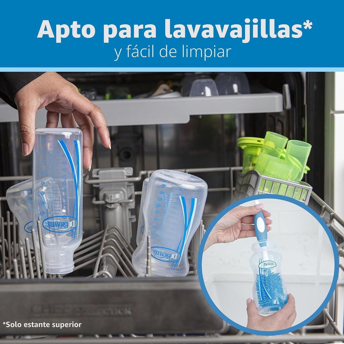 Dr. Brown's Opciones + Biberón de cuello ancho, 9 onzas | Clíni...