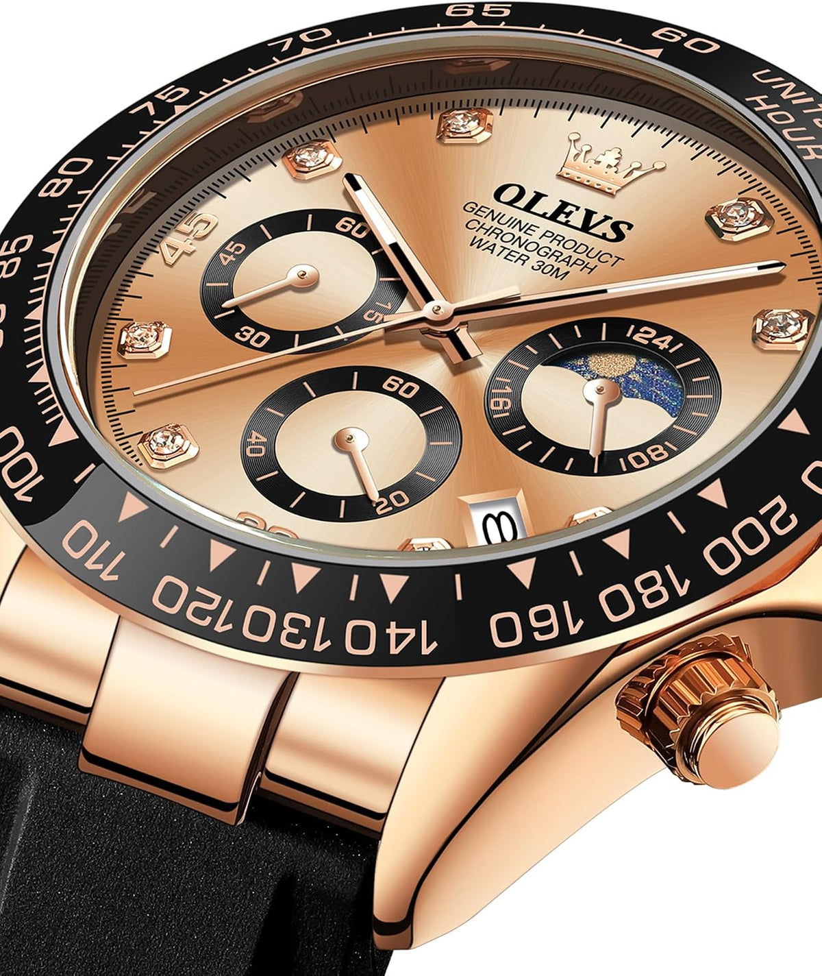 OLEVS Relojes de pulsera analógicos de cuarzo para hombre, cronógra...