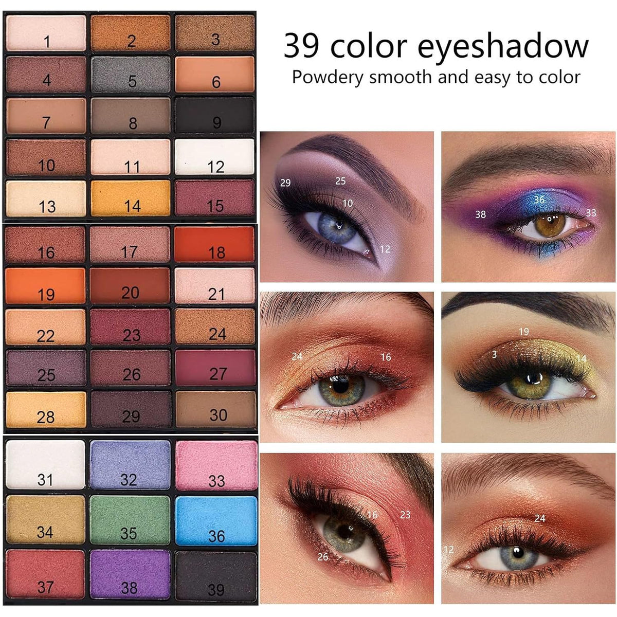 MISS ROSE M Paleta de maquillaje profesional de 58 colores, kit com...