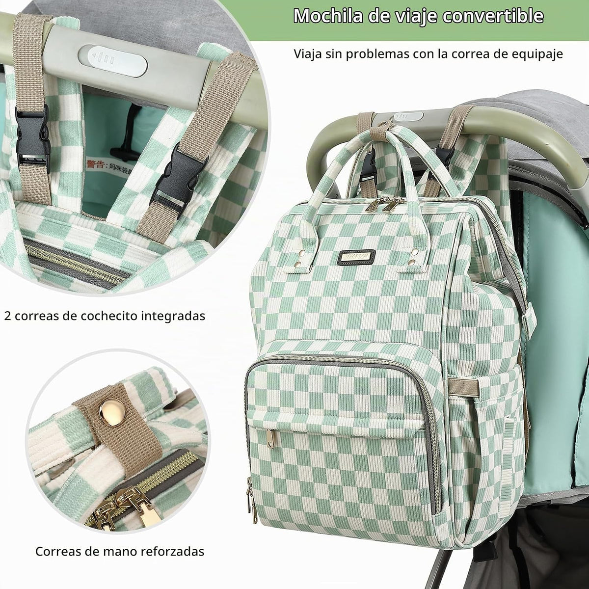 GAIVP Mochila para pañales de bebé para mamá, bolsa de pañales de v...