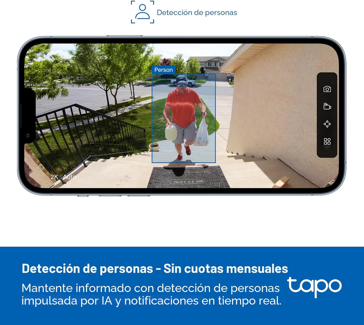 Cámara de seguridad inalámbrica para exteriores Tapo 1080p, batería...