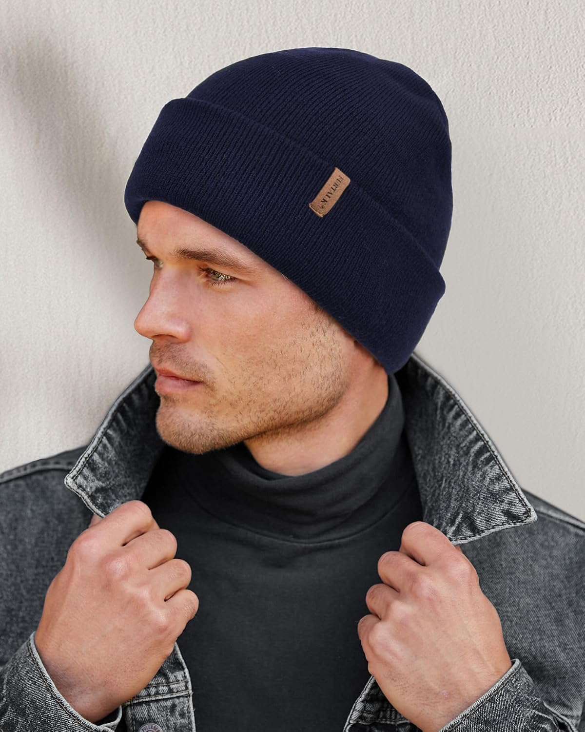 FURTALK Gorro de invierno con forro polar para hombre, doble capa,...