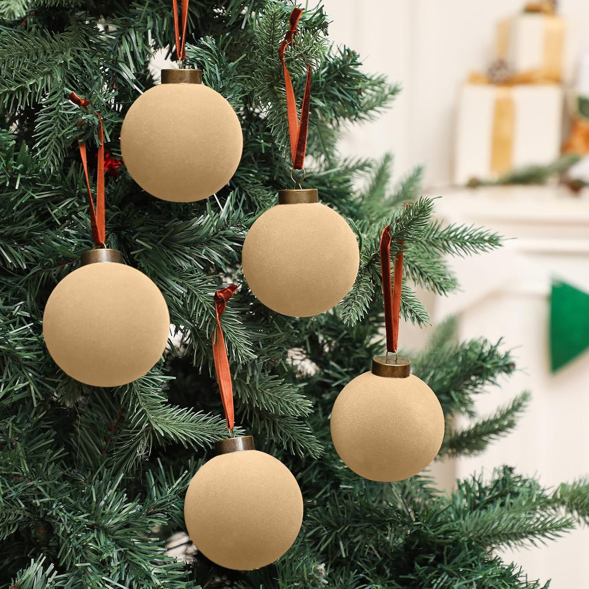 Liliful 15 Piezas Bolas de Navidad de Terciopelo a Granel Adornos d...
