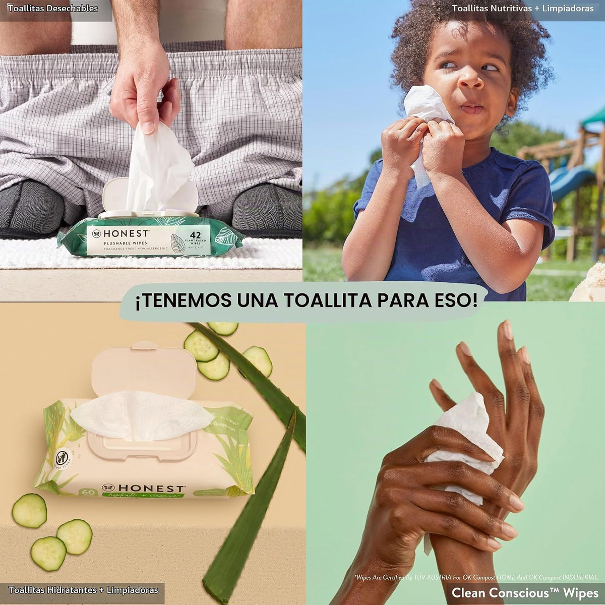 The Honest Company Toallitas hipoalergénicas multiusos para la piel...
