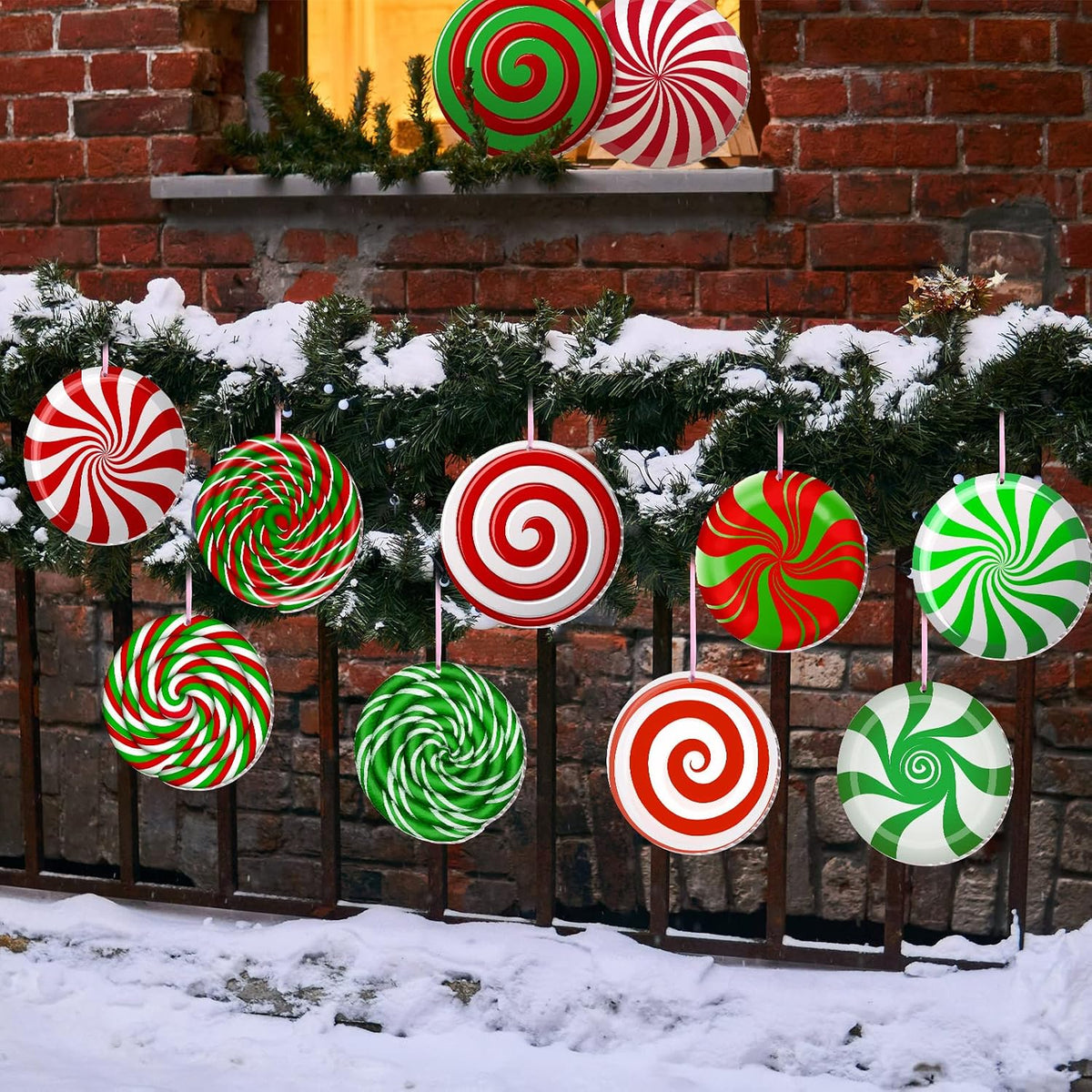 Rtteri 30 piezas de dulces de Navidad para colgar en el patio de 6...