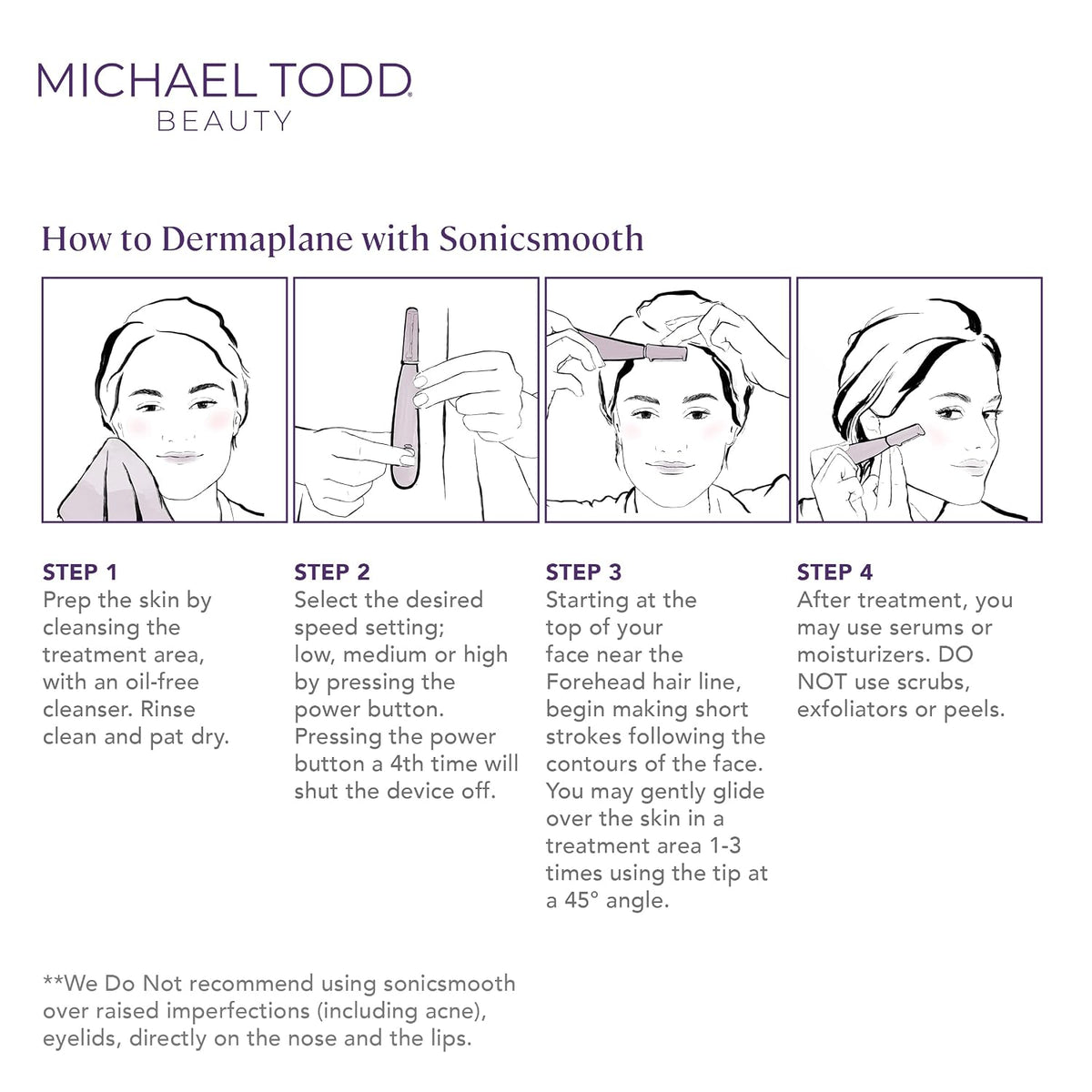 Michael Todd Beauty Sonicsmooth Dermaplane Razor para la cara de la...