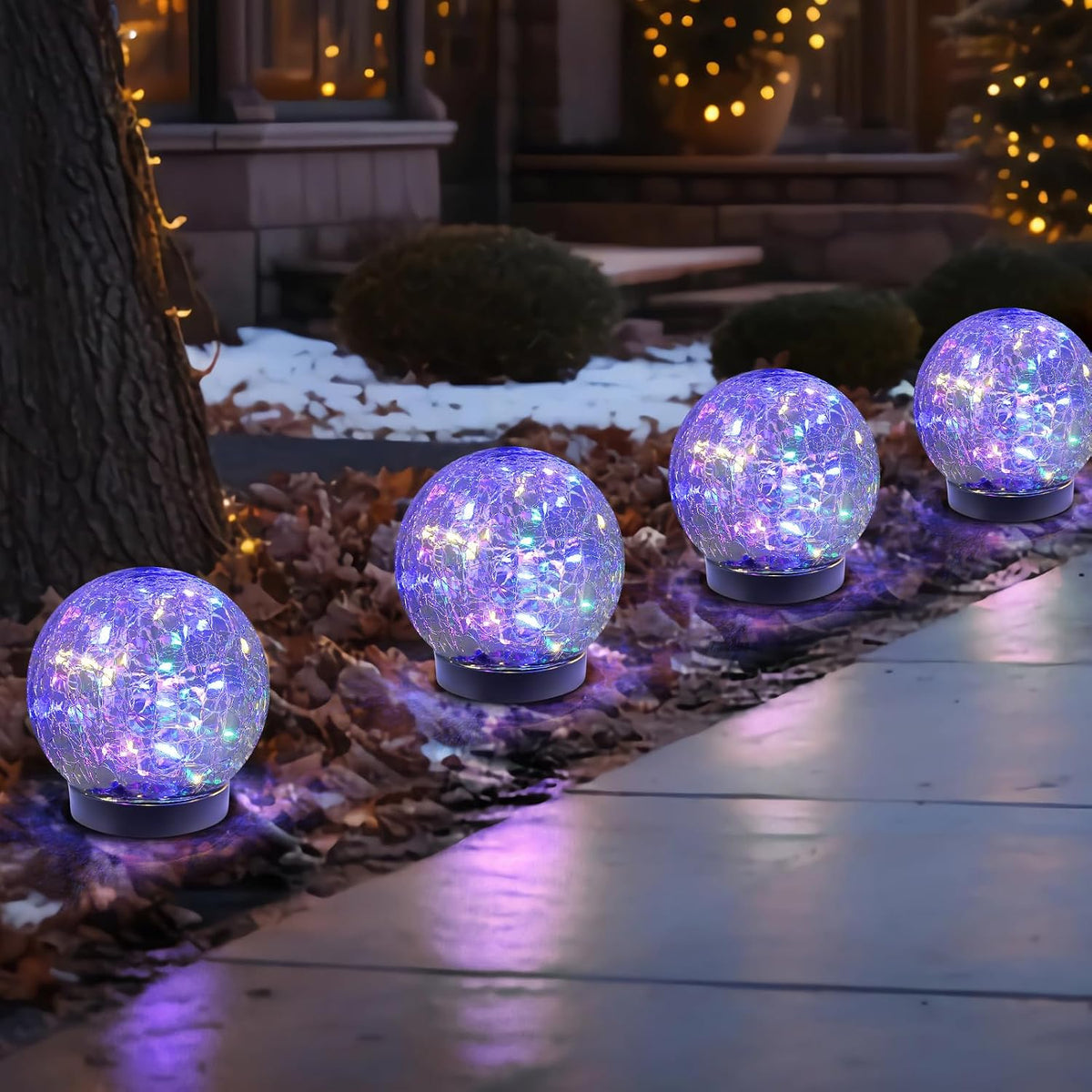 MLKNK Luces solares de globo para exteriores, impermeables, bolas s...