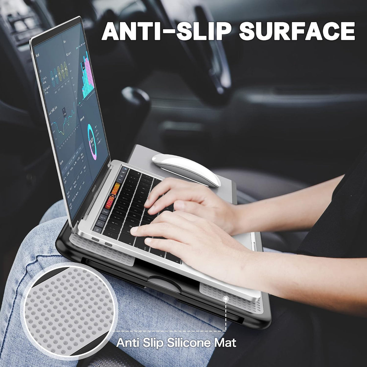 AboveTEK Escritorio portátil para laptop con bandeja retráctil para...
