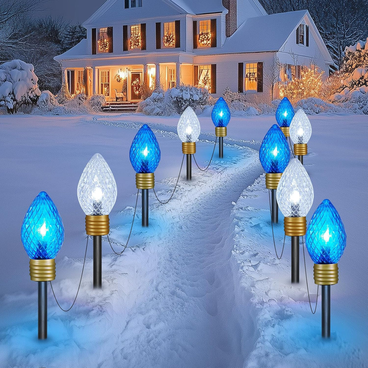 Strawberry Jumbo C9 - Luces navideñas para caminos al aire libre, p...