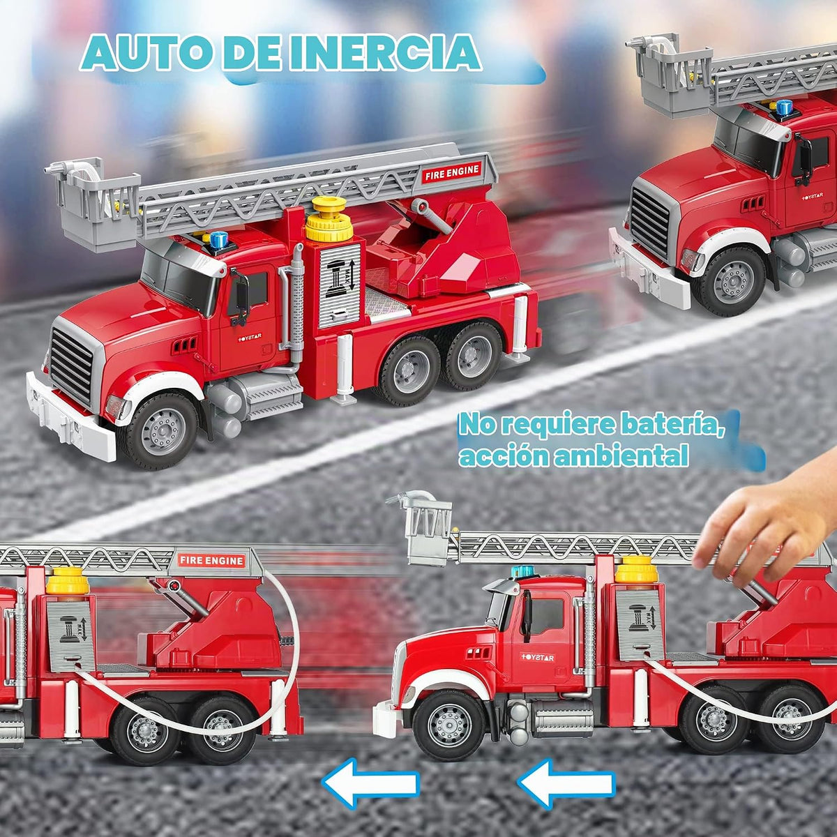 Dwi Dowellin Camión de bomberos para niños de 3, 4, 5, 6 años, vehí...