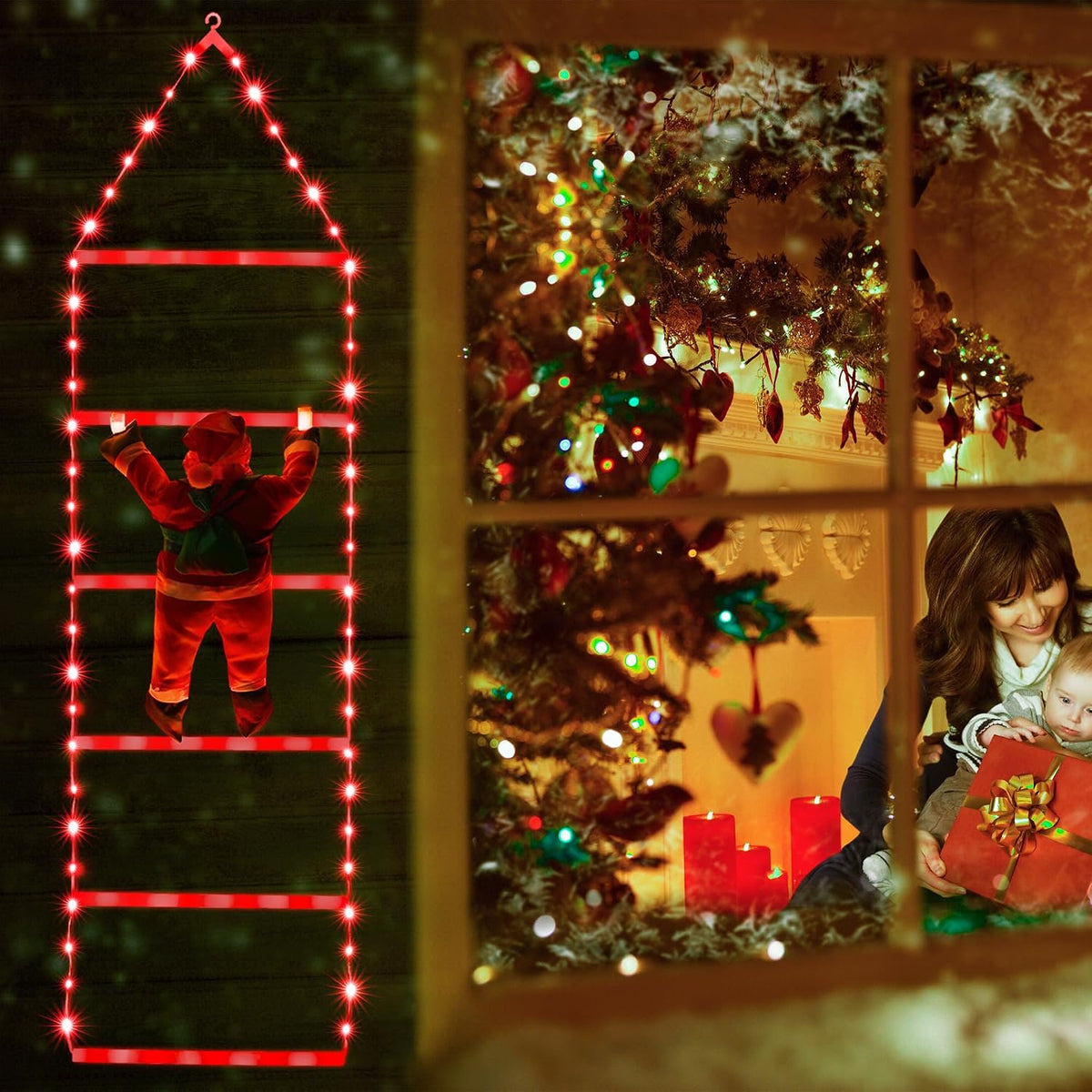 Toodour Luz LED de Navidad, luces decorativas de escalera de Navida...