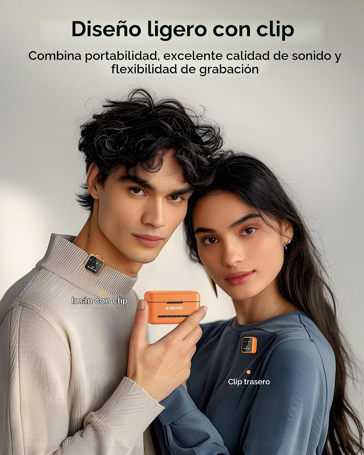 KUKIHO Micrófono Lavalier inalámbrico para iPhone, iPad y Android c...