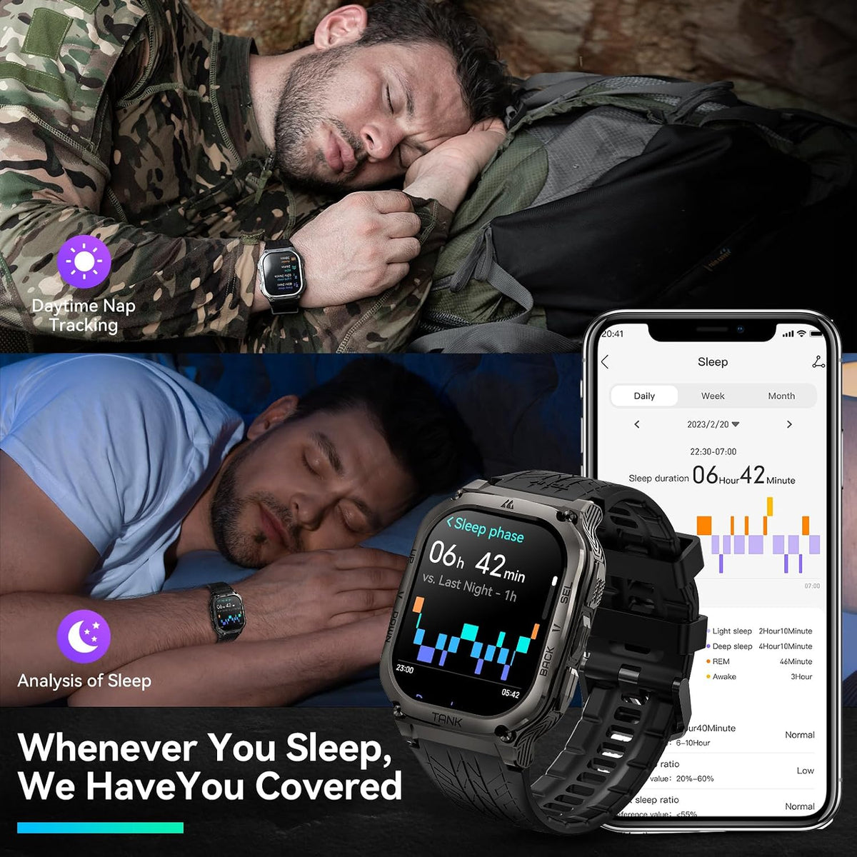 AMAZTIM Reloj Inteligente, Batería Extra Larga de 60 Días, Resisten...