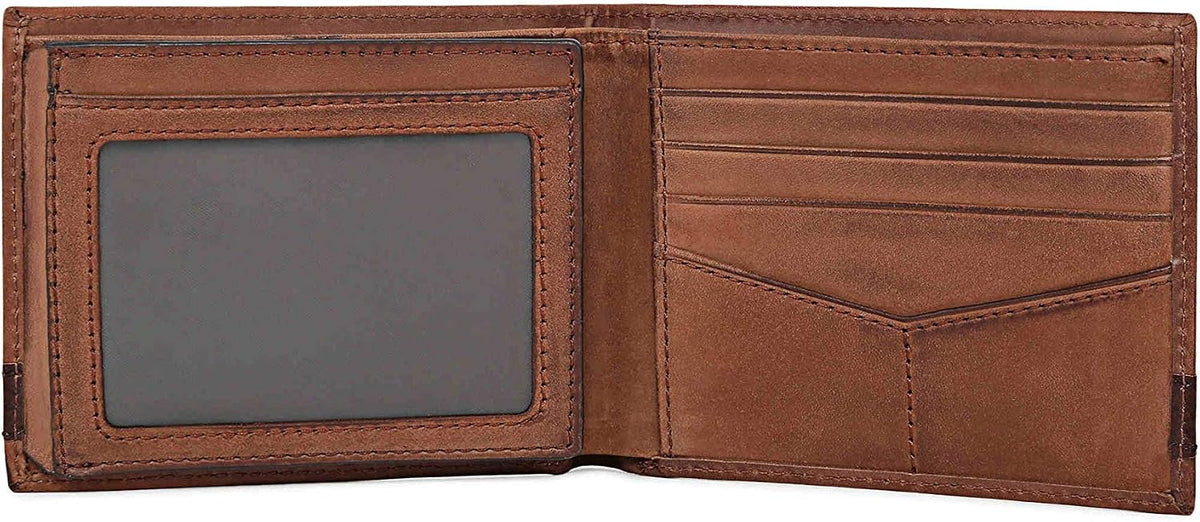 Fossil Billetera de cuero Quinn para hombre con billetera de identi...