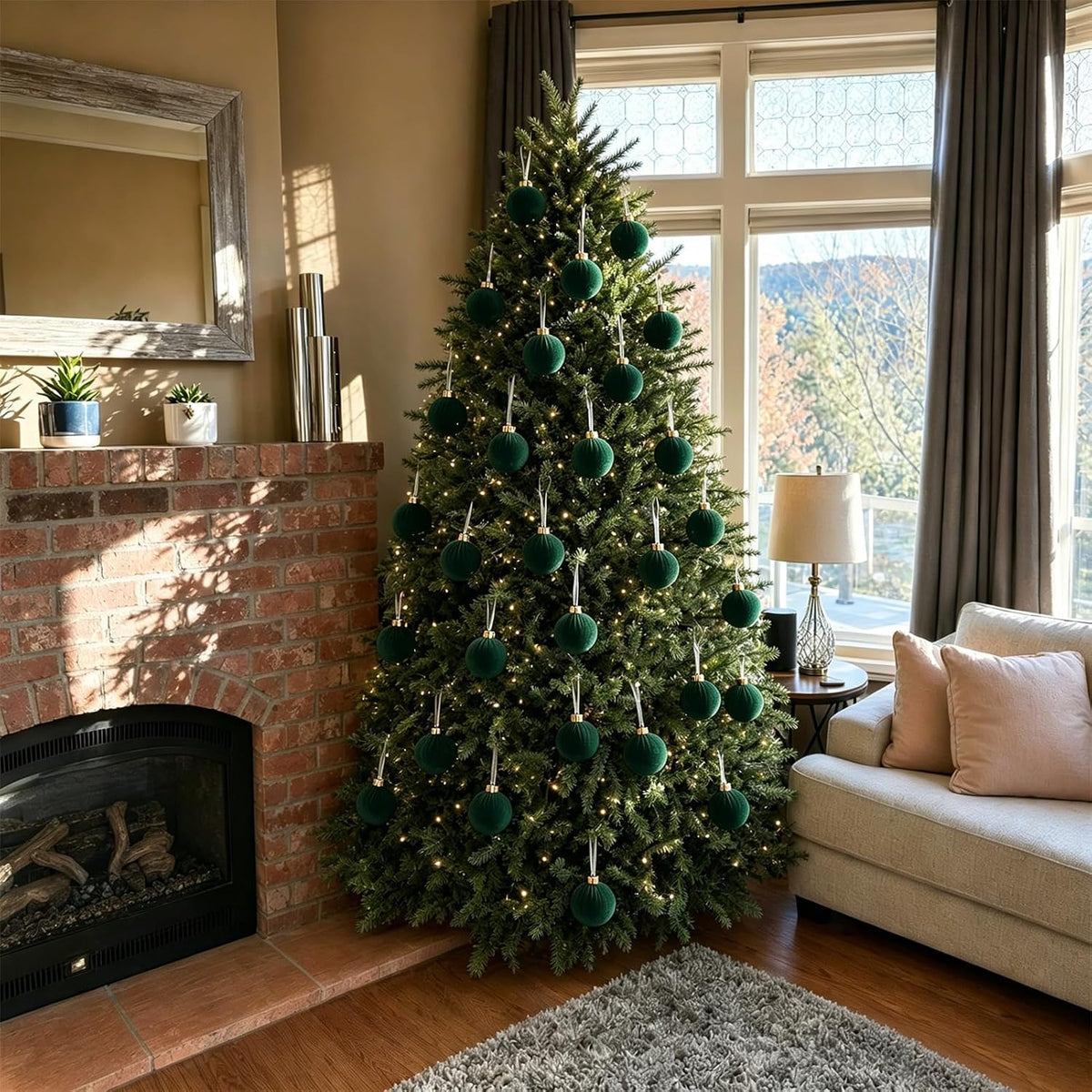 Adornos de bola de Navidad de 15 quilates, decoración de árbol de N...