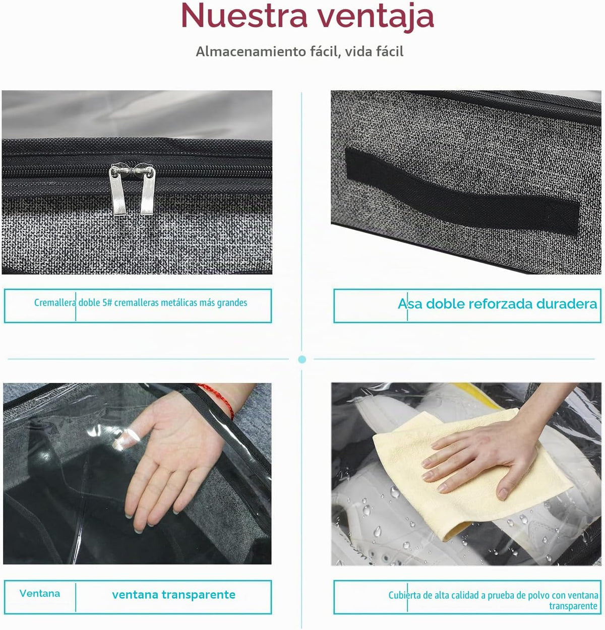 Onlyeasy Organizador de almacenamiento de zapatos resistente debajo...