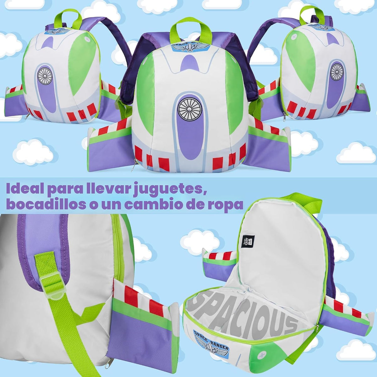 Disney Mochila de Toy Story para niños y niñas pequeños Buzz Lighty...