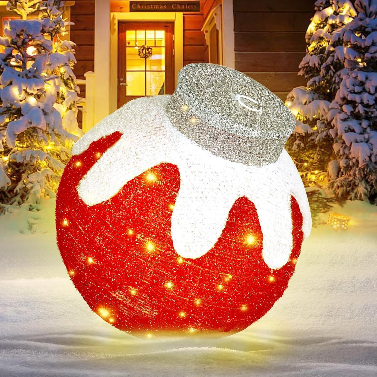 Adornos de Navidad para exteriores, decoración de bolas navideñas e...