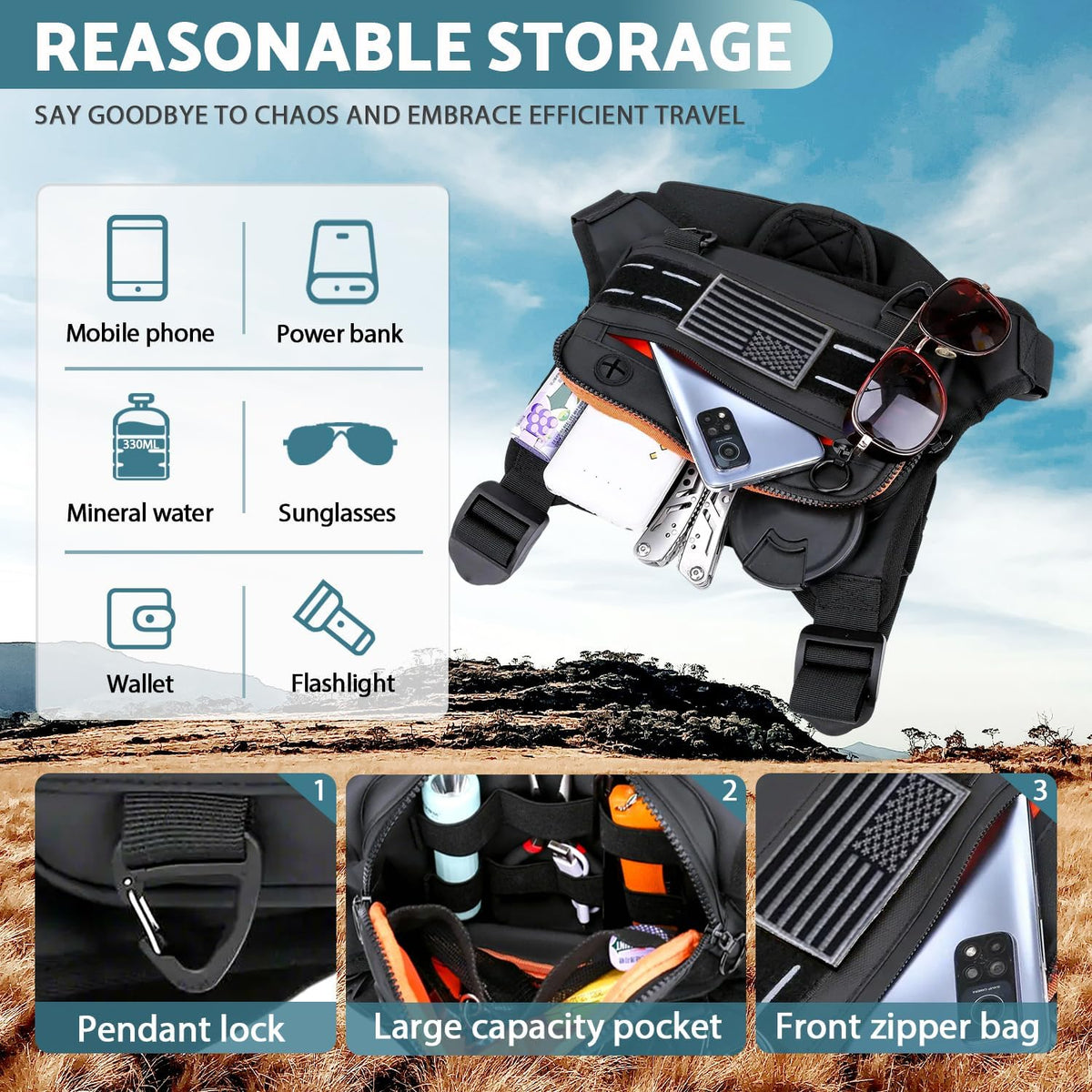 Muserise Bolsa de Pecho Deportiva Para Hombres y Mujeres, Resistent...
