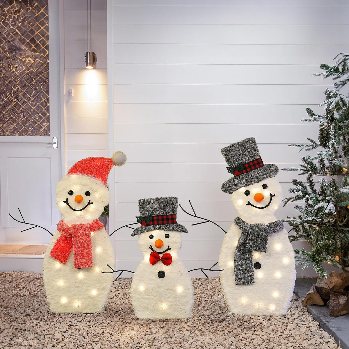 Dazzle Bright - Decoración navideña de muñeco de nieve 2D iluminado...