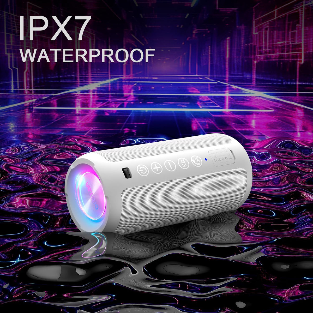 Ortizan Altavoz Bluetooth portátil: IPX7 impermeable, 24W sonido fu...