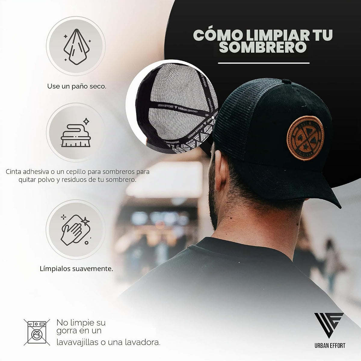 Urban Effort Trucker Hat para hombre – Gorra de béisbol con parte t...