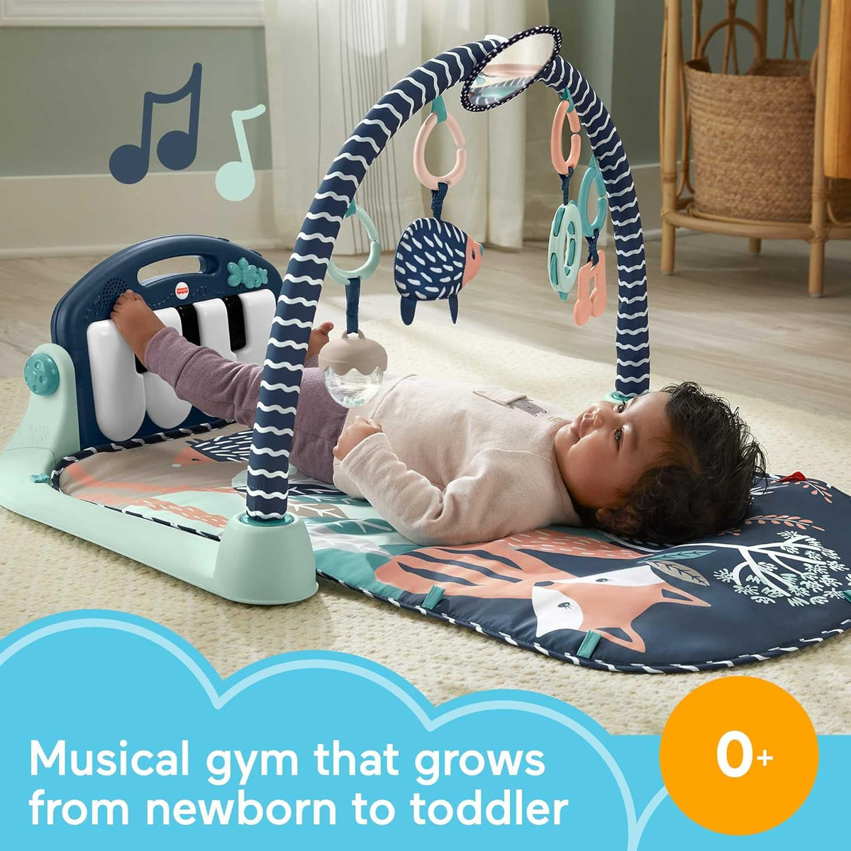 Fisher-Price Alfombra de juego para bebés Kick & Play Piano Gym...
