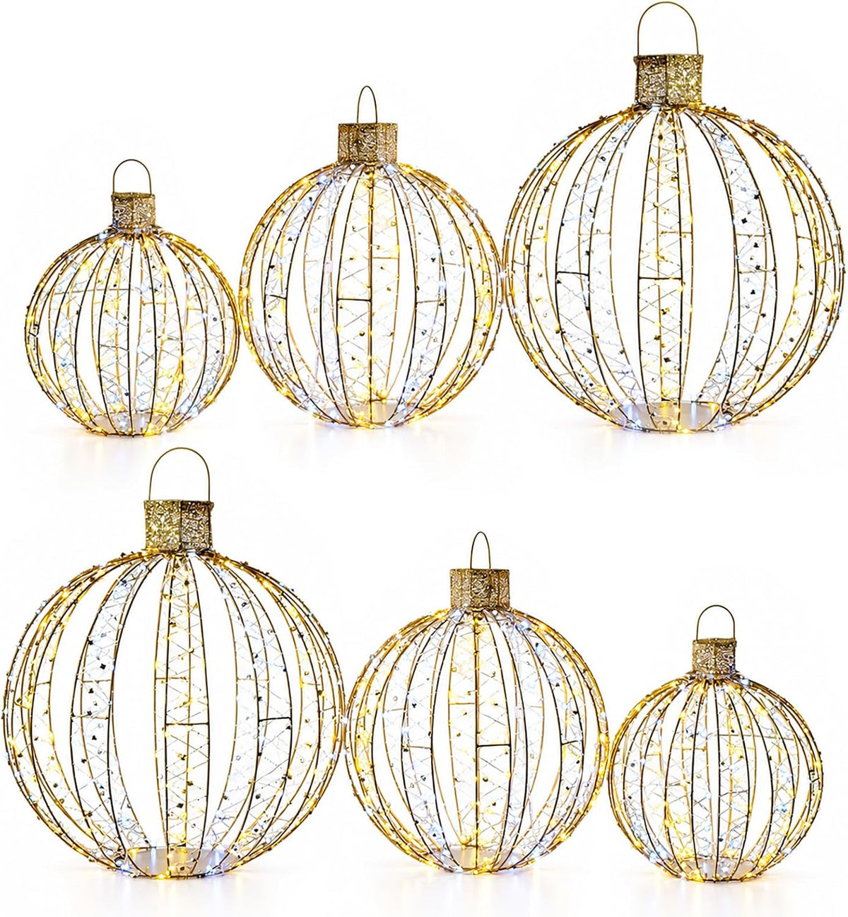 Starfree 6 bolas LED grandes de Navidad iluminadas de 19 pulgadas +...