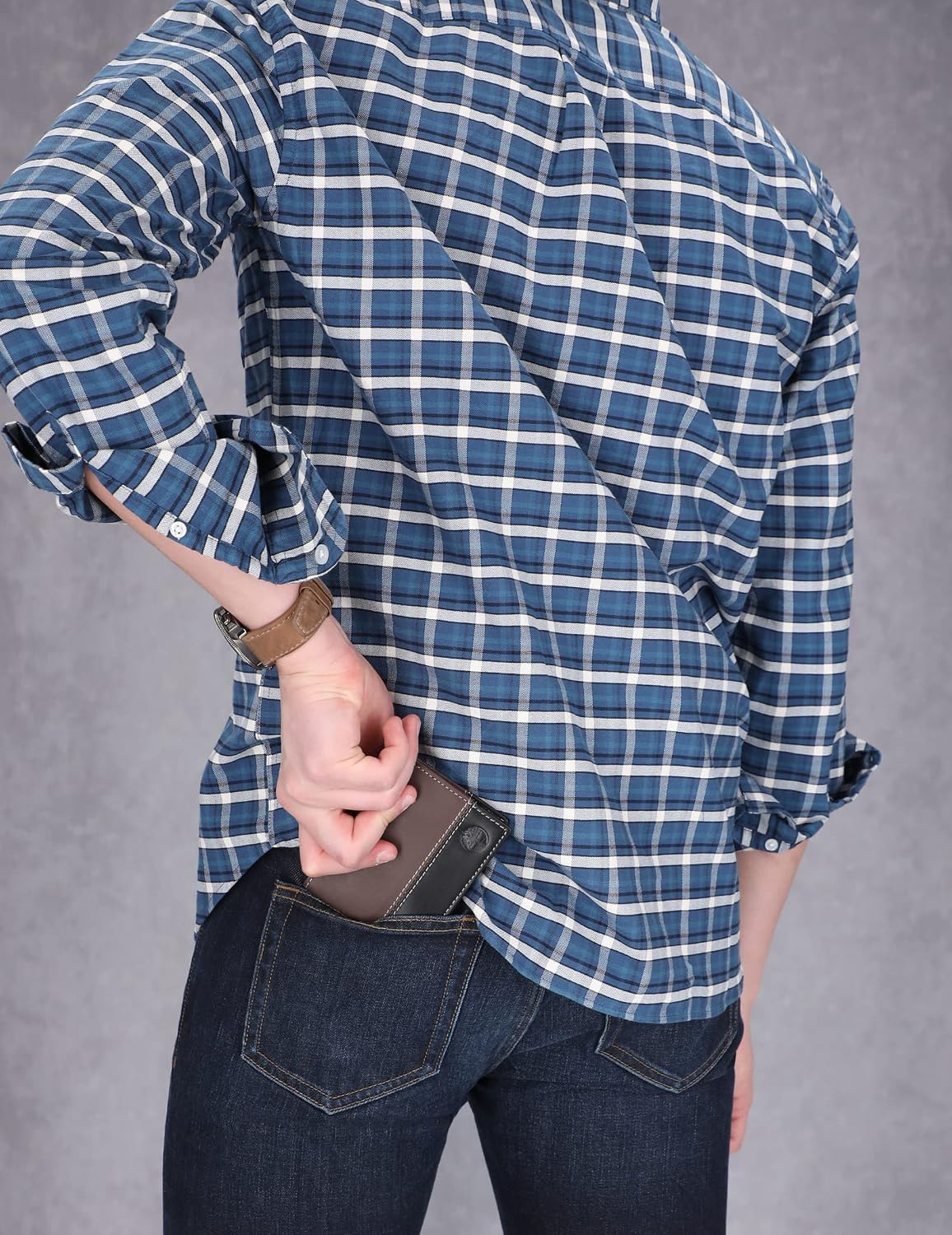 Timberland Billetera plegable de cuero para hombre, color marrón\/n...