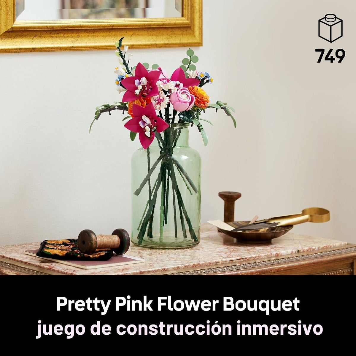 LEGO Botanicals 10342 - Juego de ramos de flores rosas para adultos...
