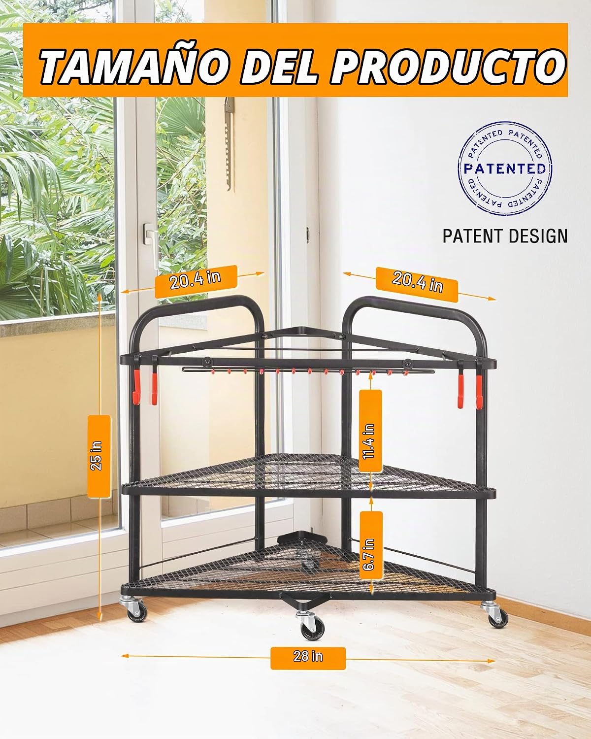 PLKOW Estante de almacenamiento para gimnasio en casa con ruedas, e...