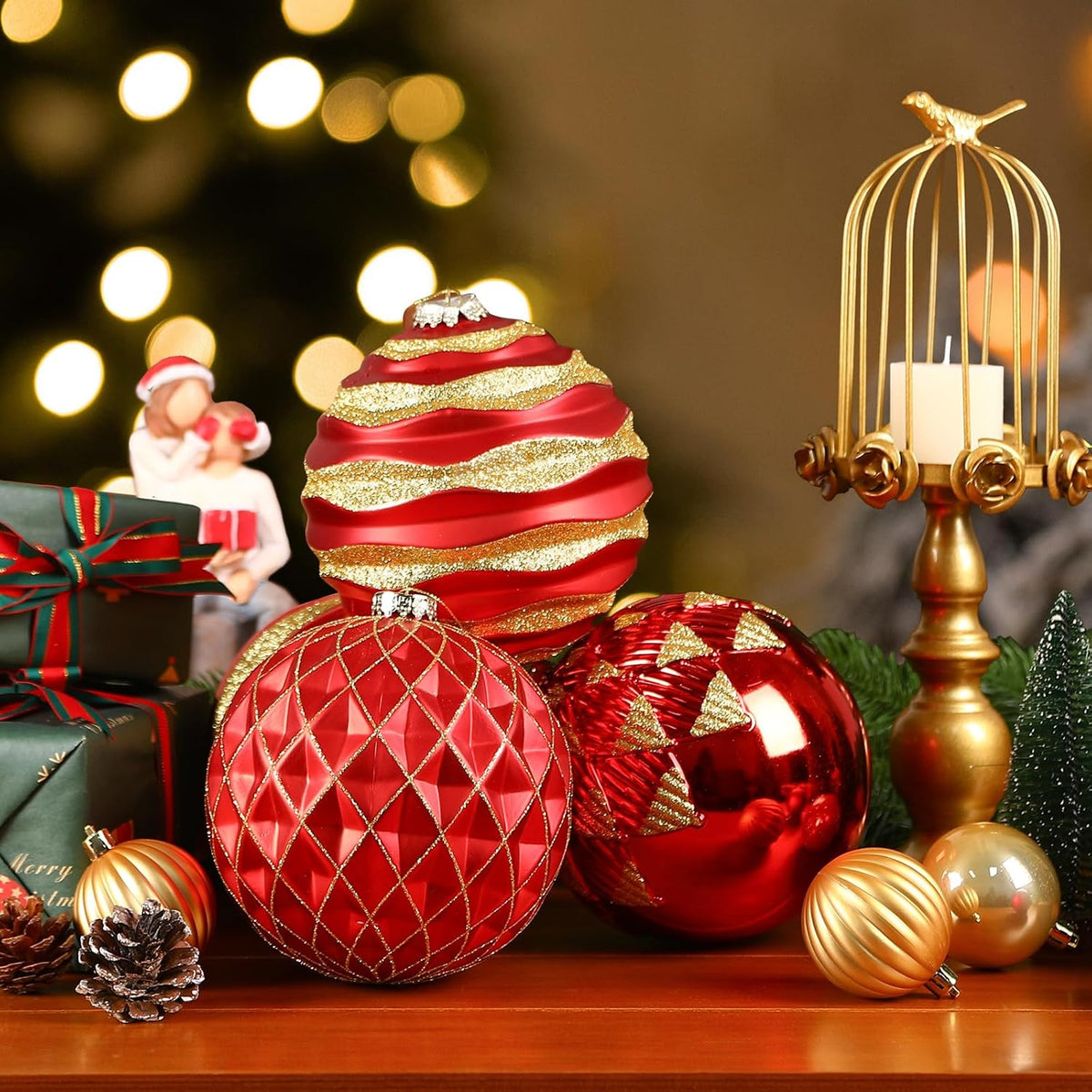 Alupssuc Adornos de bolas de Navidad grandes de 6 pulgadas\/5.906 i...