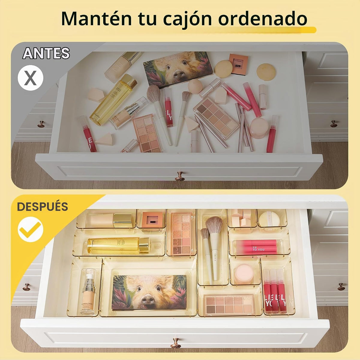 Vtopmart - Paquete de 25 organizadores de cajones de plástico con a...