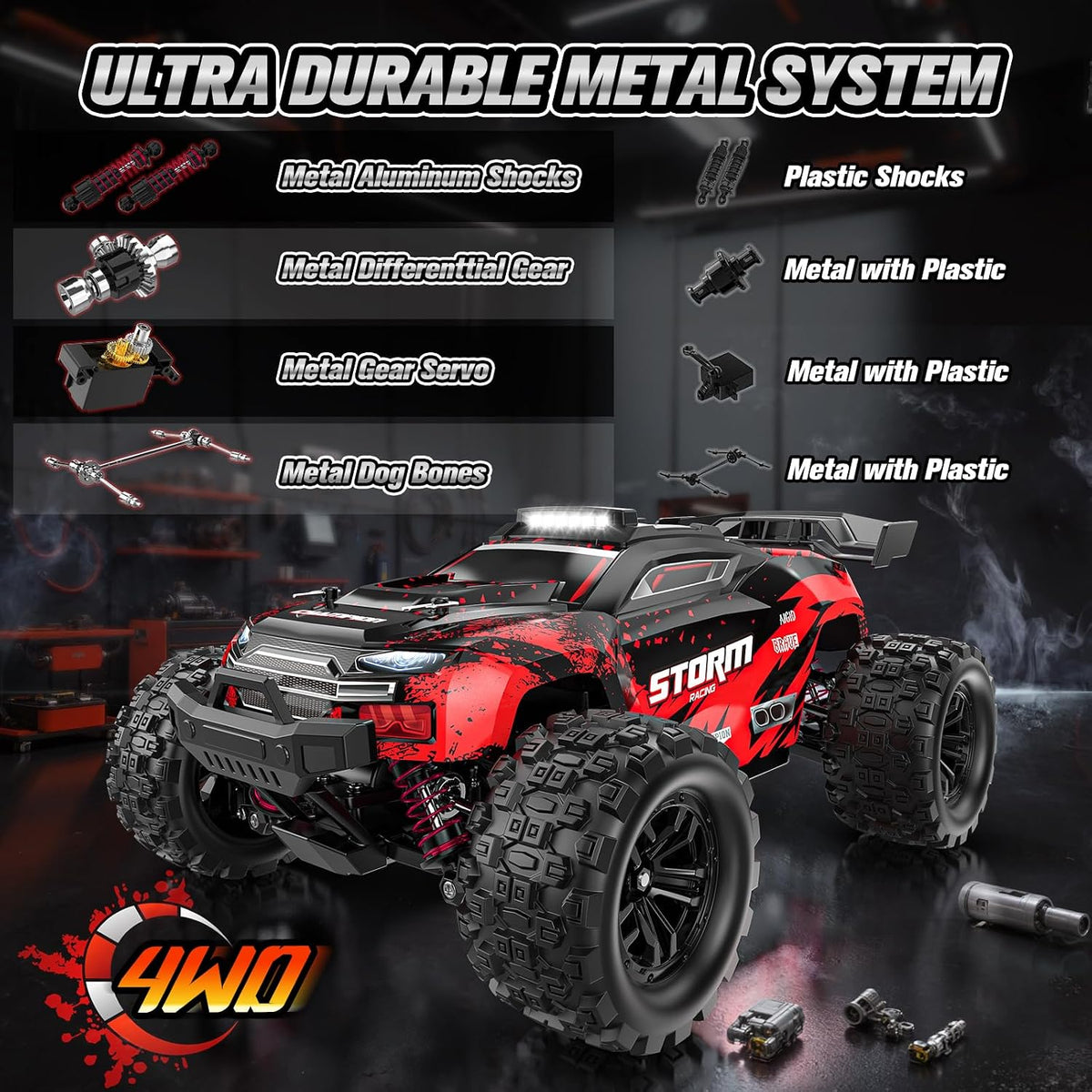 Lvcdzr 1:18 Coches RC, Automóvil de control remoto de 2.4GHz 4WD de...