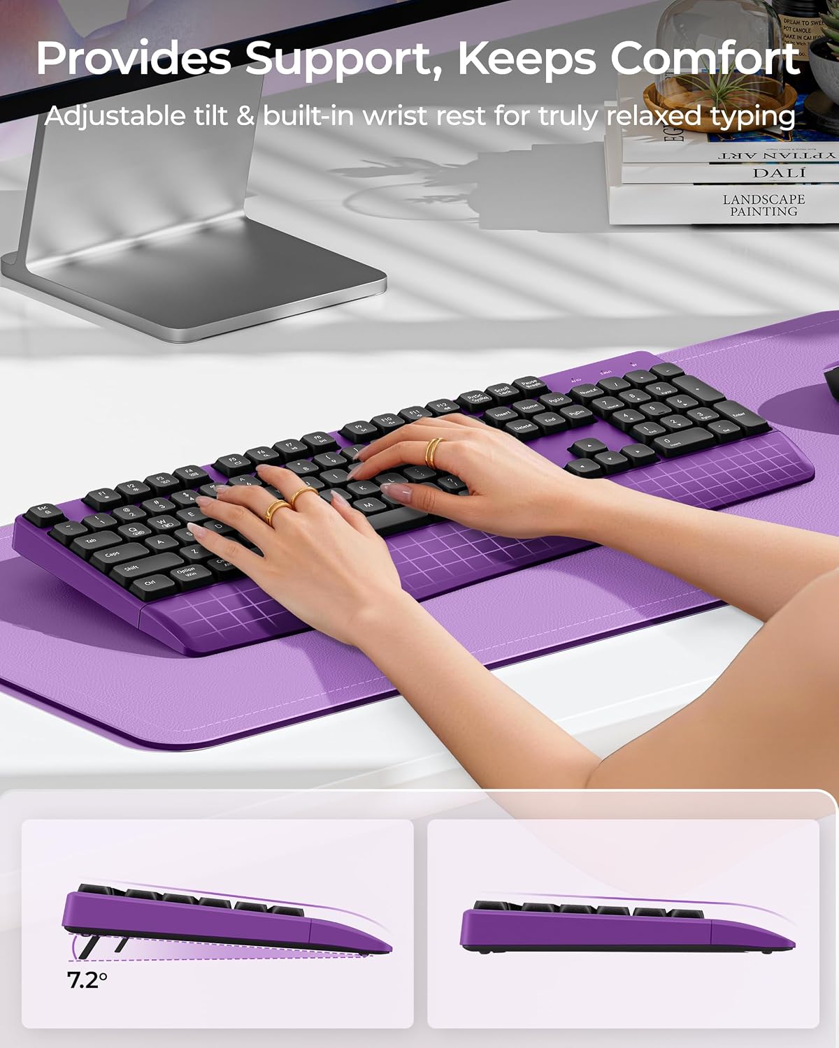 seenda COE200 Combo de teclado y mouse Bluetooth inalámbricos con |...