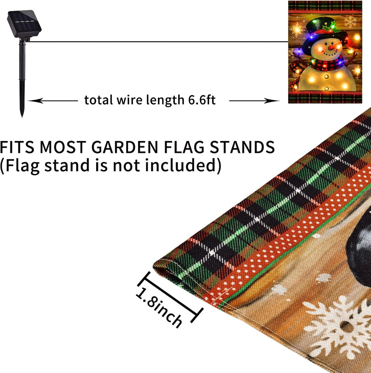 Bandera de jardín iluminada de muñeco de nieve para decoración al a...