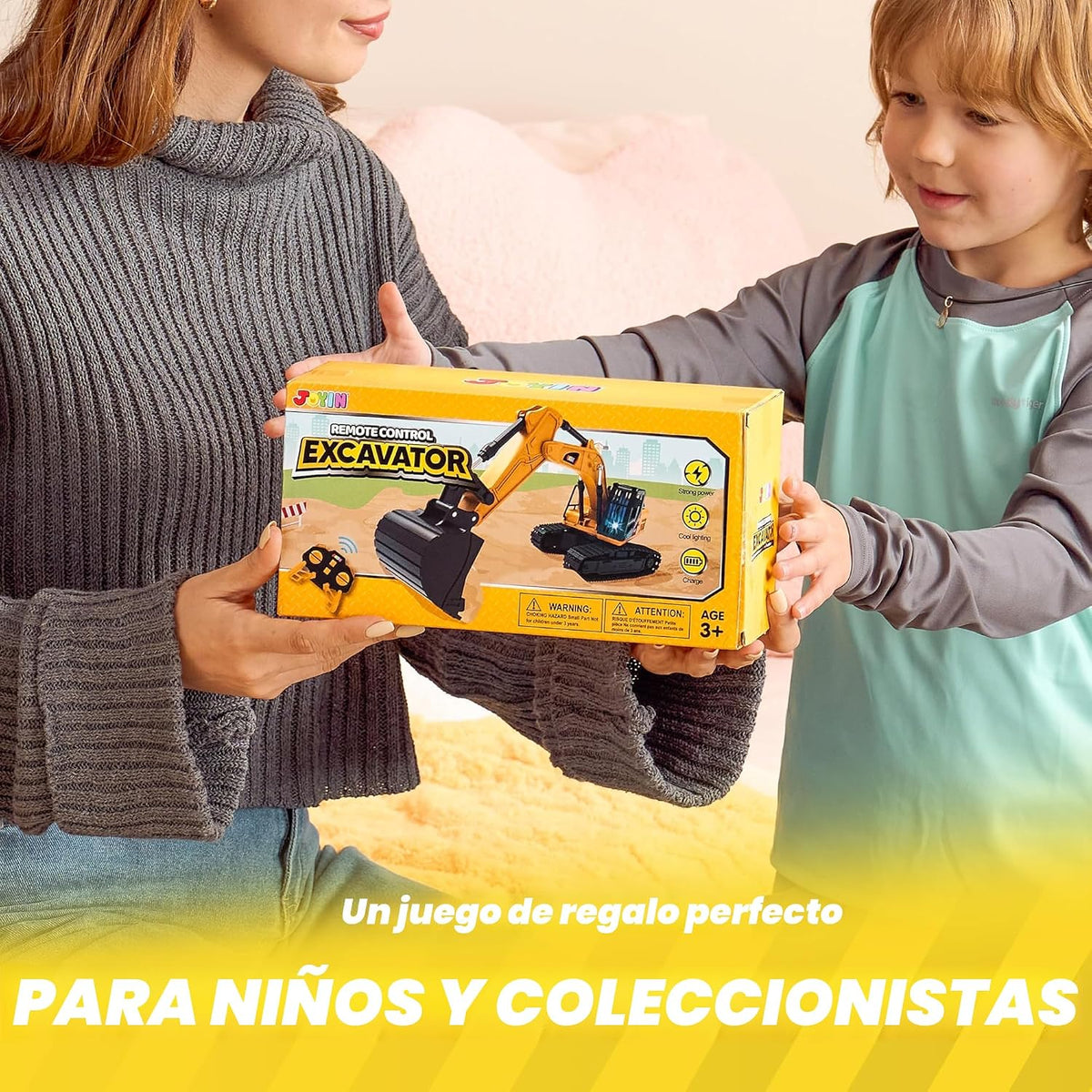 JOYIN Excavadora de control remoto para niños, 2.4 GHz RC Play Exca...