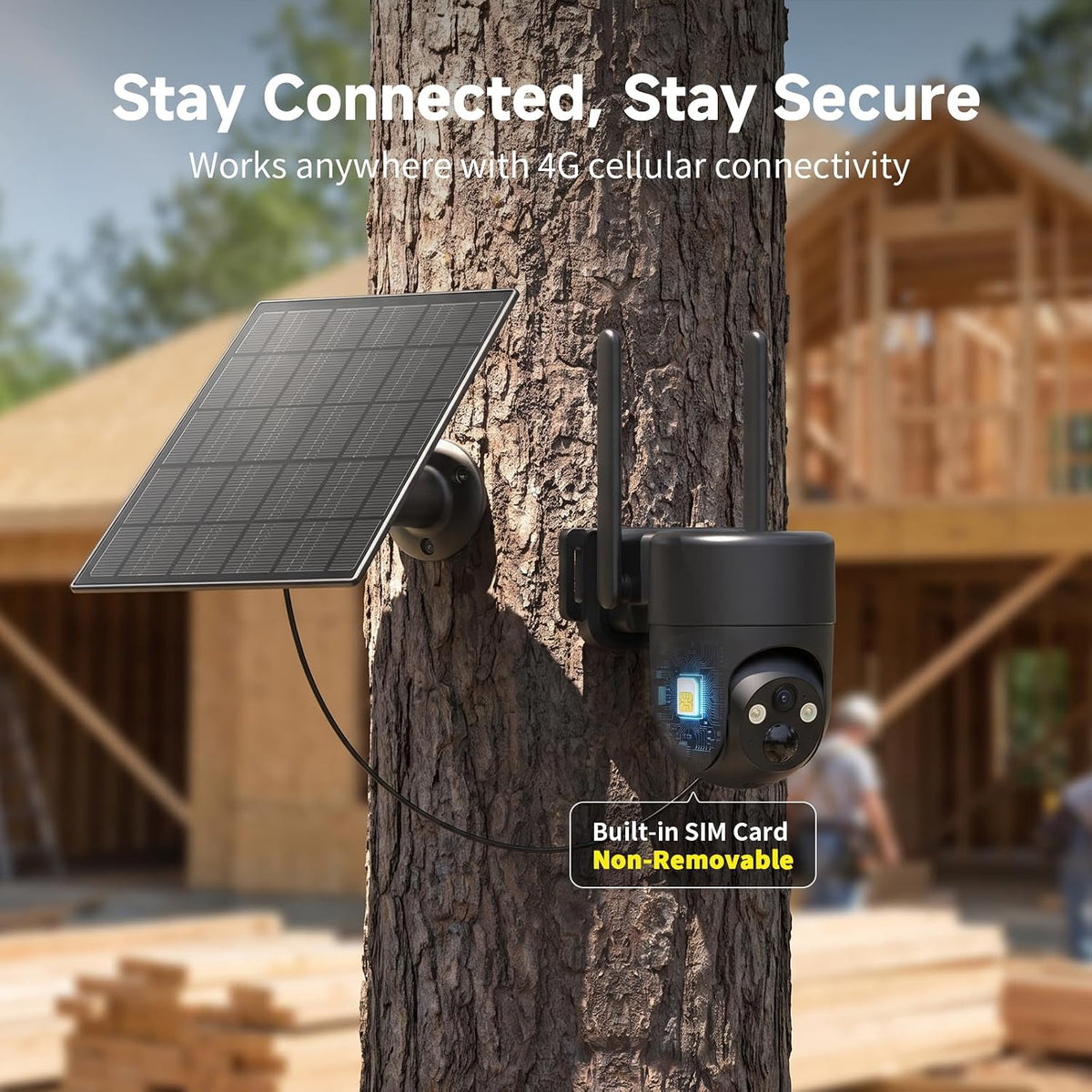 Oculview Cámara de seguridad celular 4G LTE, fácil de instalar, fun...