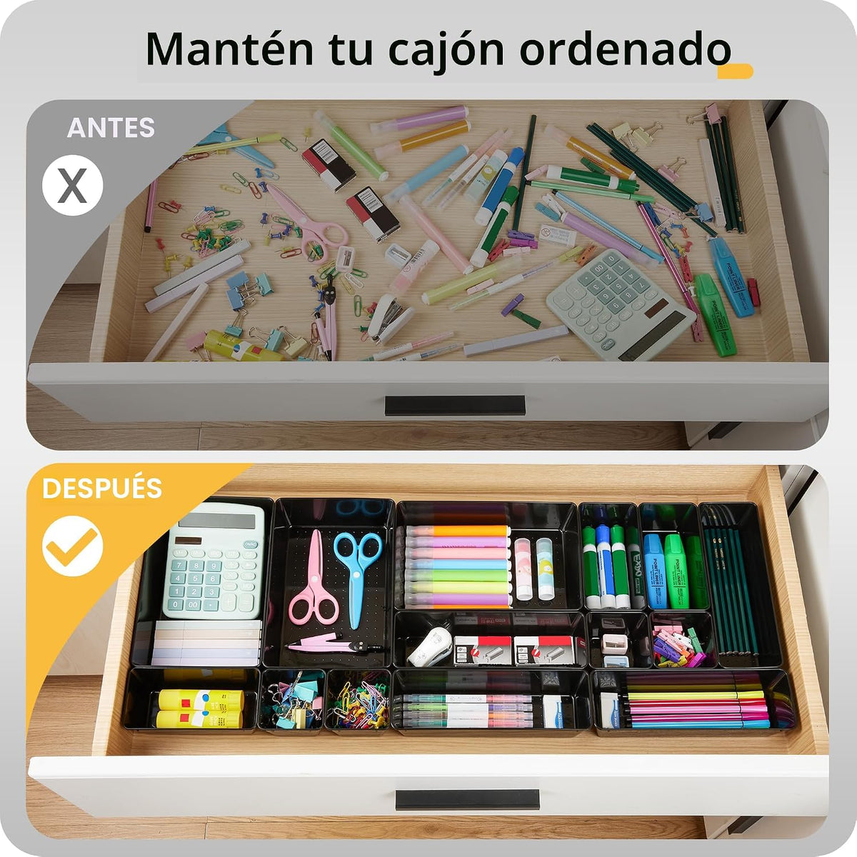 Vtopmart Paquete de 25 organizadores de cajones de plástico con | O...