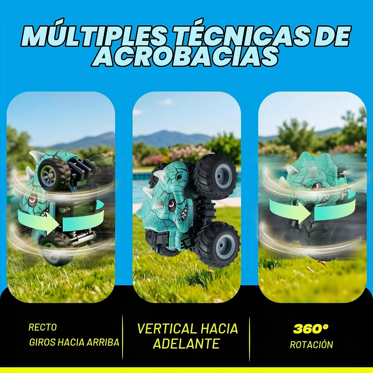 BEZGAR Monster Truck Toys, coches RC con spray de niebla y luz, dos...