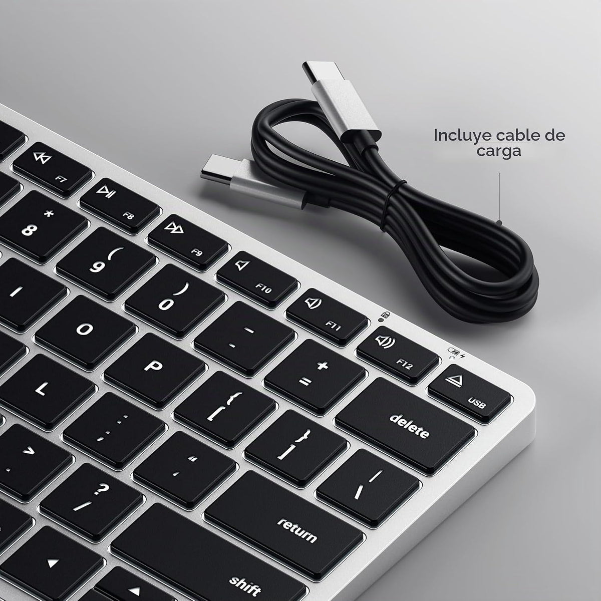 Teclado retroiluminado Bluetooth Satechi Slim X1, sincronización mu...